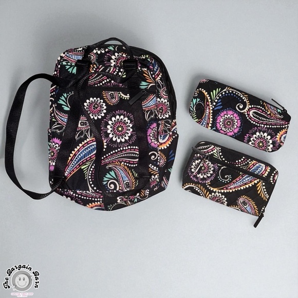 Vera Bradley Bandana Swirl Paisley Floral Retired 3pc Bag/Wallet/Pouch Set - Picture 4 of 7